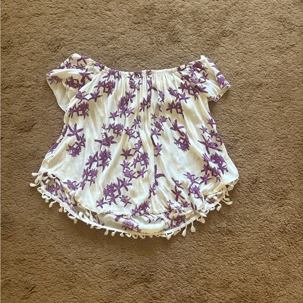 Sig Zane + Fighting Eel white and purple top